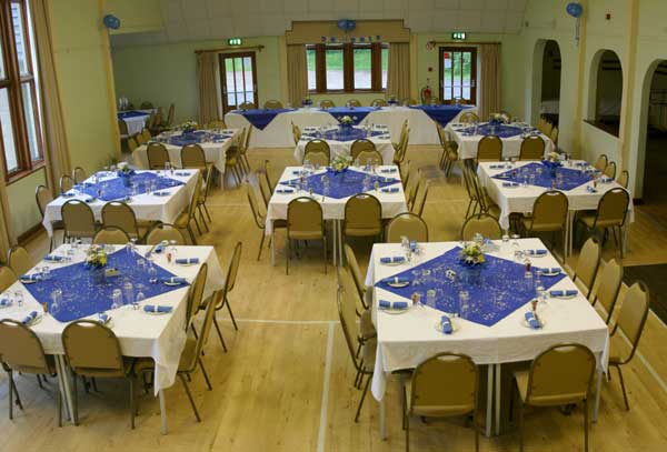 The new chairs being used for a wedding reception.